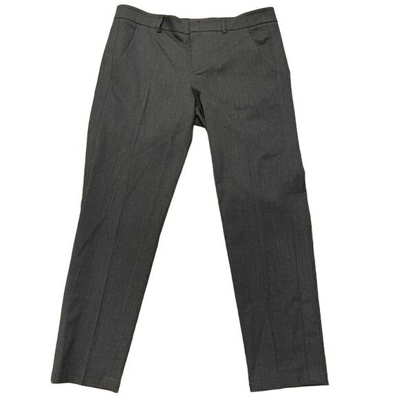 Vince Pant Womens 12 Monochromatic Tuxedo Straight Leg Gray Melange Work - Picture 1 of 11